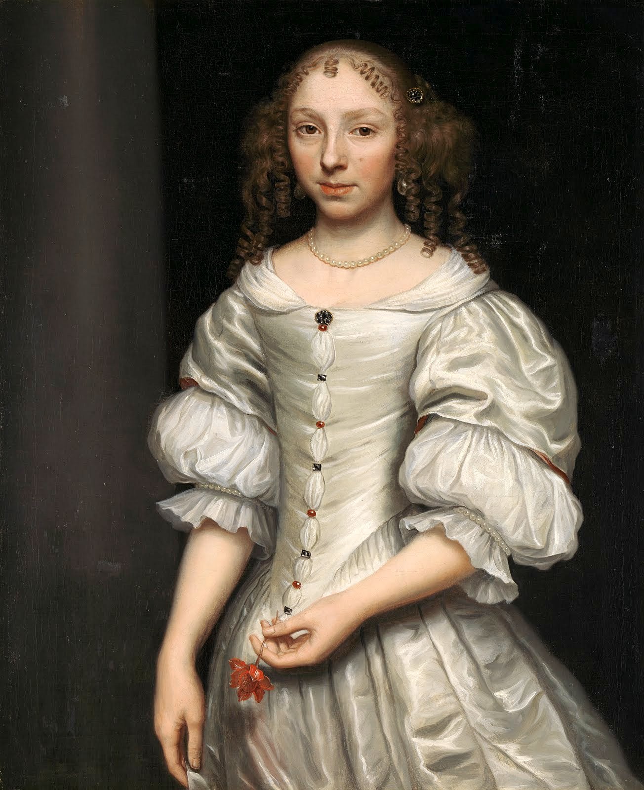 Portrait of a young woman, vintage artwork by Wallerant Vaillant, 12x8" (A4) Poster