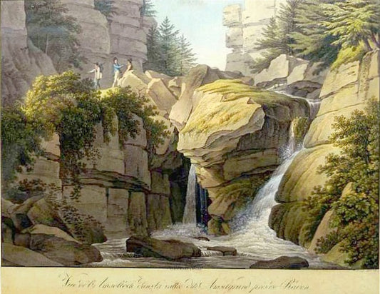 Amselfall, vintage artwork by Christian Gottlob Hammer, 12x8" (A4) Poster