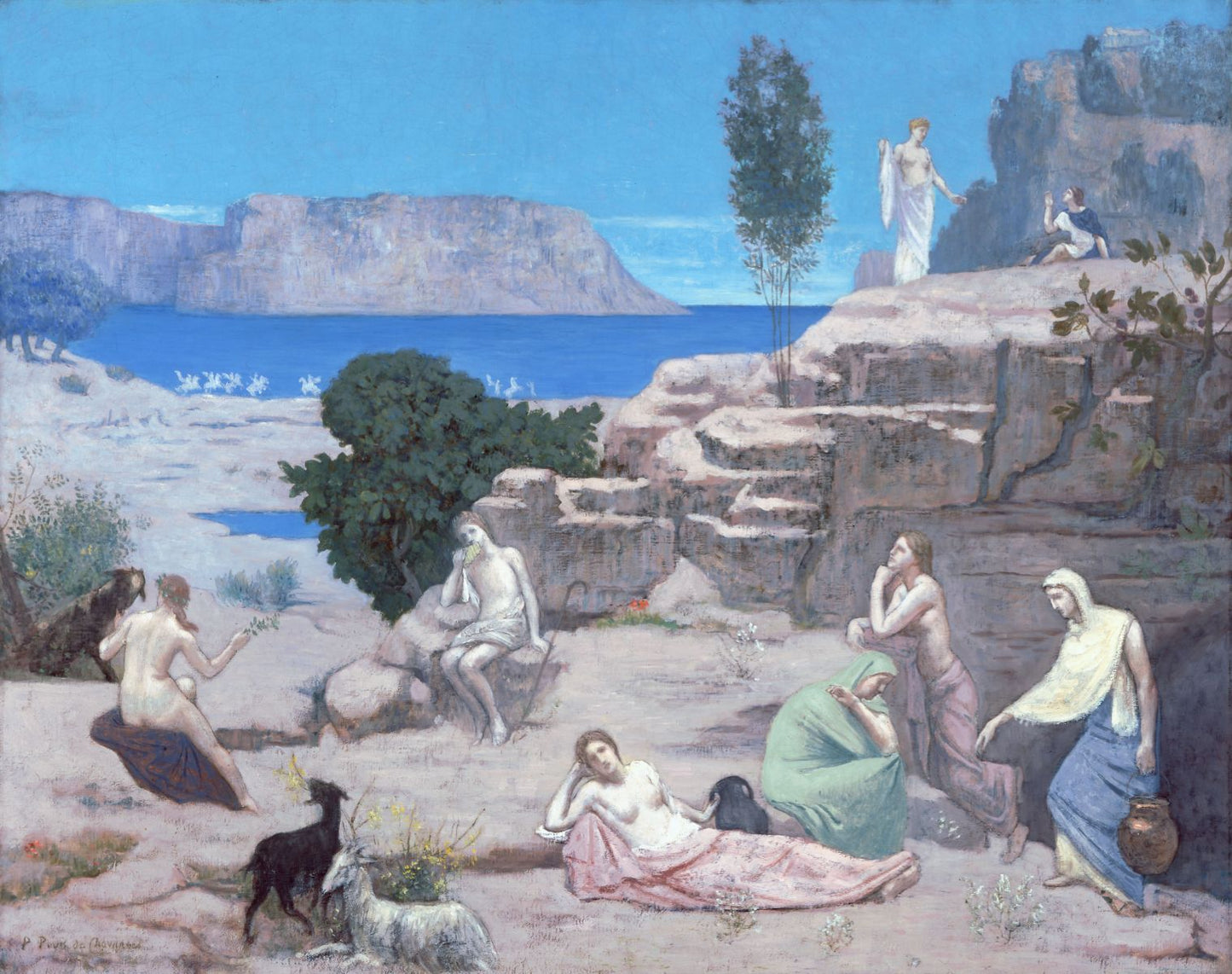 Ancient Vision, vintage artwork by Pierre Puvis de Chavannes, 12x8" (A4) Poster