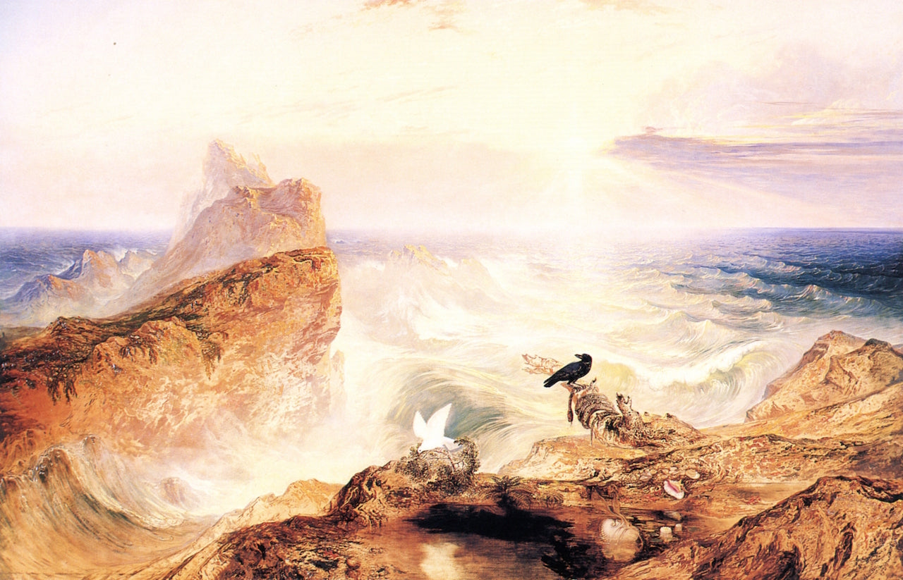 The Assuaging of the Waters, vintage artwork by John Martin, 12x8" (A4) Poster