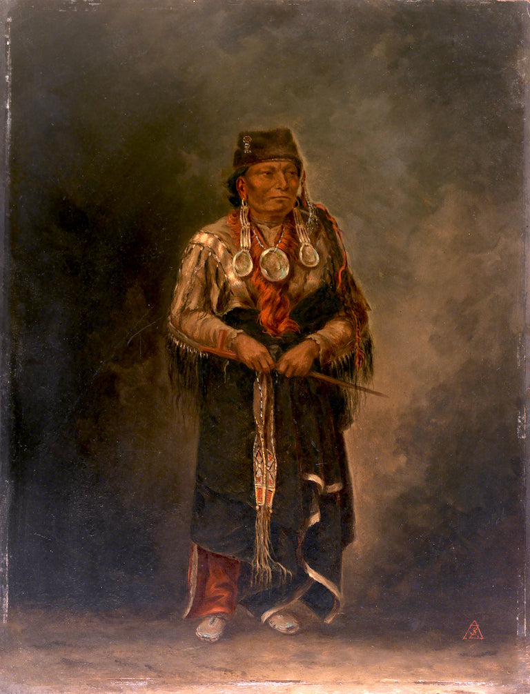 Chunka-ah-luta (Red Dog), vintage artwork by Antonio Zeno Shindler, 12x8" (A4) Poster
