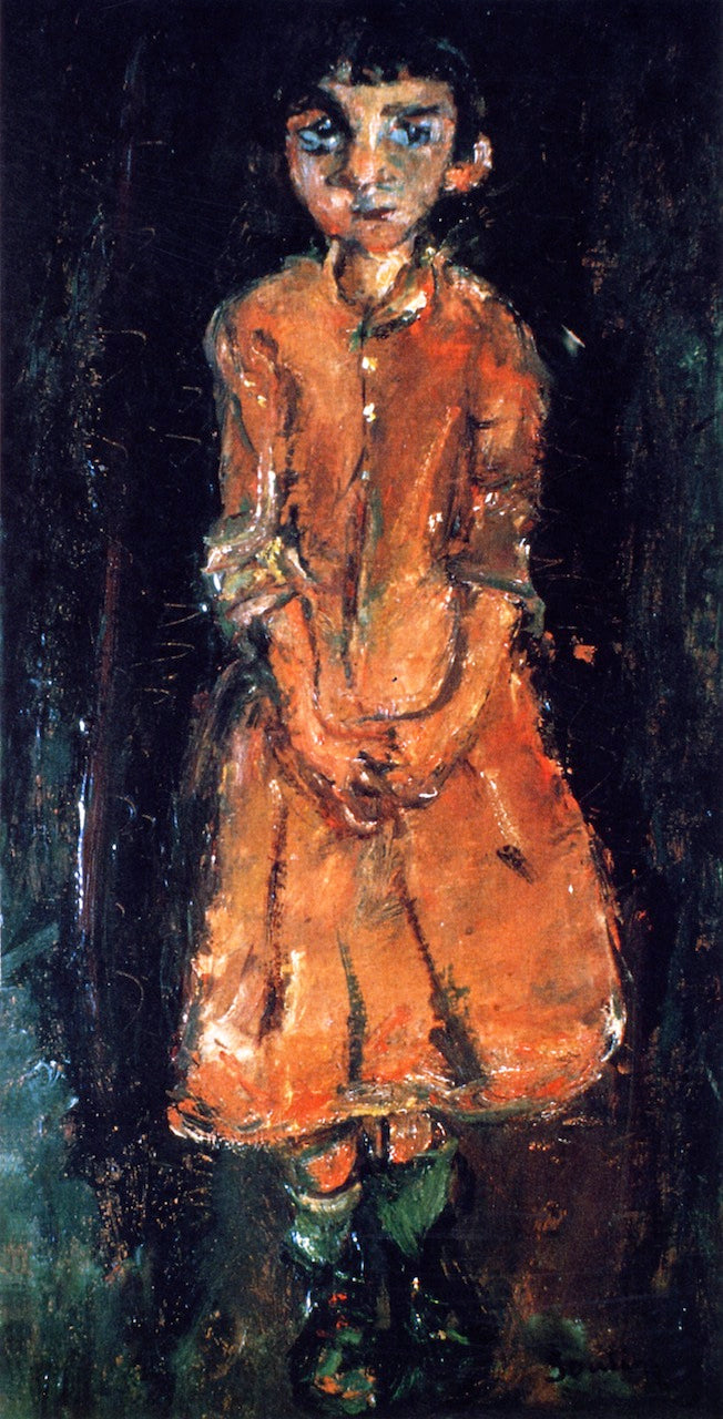 Girl in Pink Dress, vintage artwork by Chaim Soutine, 12x8" (A4) Poster