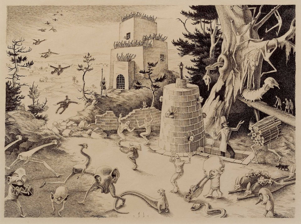 Fanciful Ink Drawing by Franz Sedlacek,16x12(A3) Poster