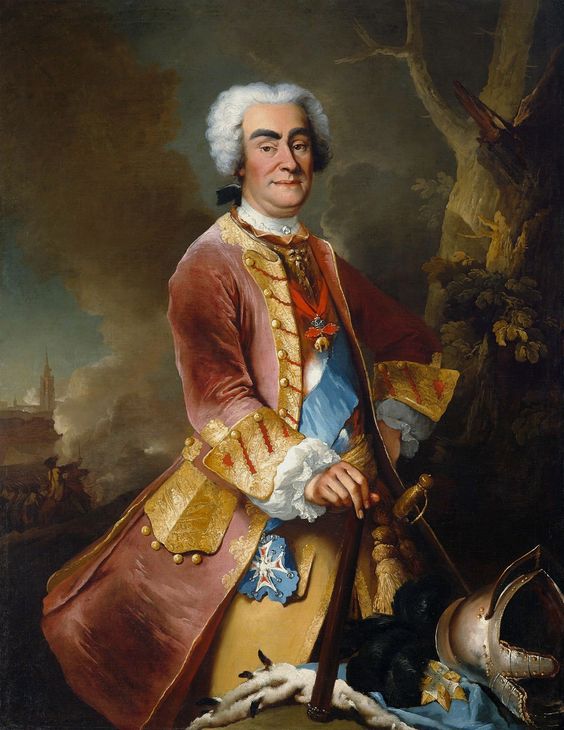 Portrait of Augustus II the Strong, vintage artwork by Louis de Silvestre, 12x8" (A4) Poster