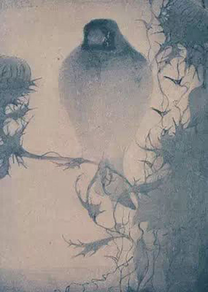 Goldfinch on a Branch, vintage artwork by Jan Mankes, 12x8" (A4) Poster