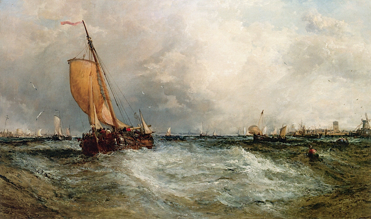 Near Dordecht, vintage artwork by James Webb, 12x8" (A4) Poster