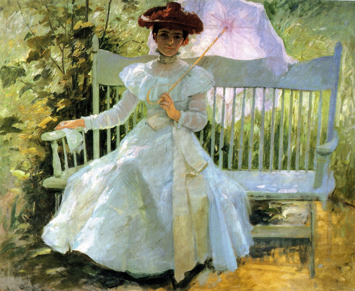 That Summer Afternoon in My Garden, vintage artwork by Frank Duveneck, 12x8" (A4) Poster