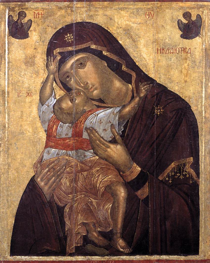 The Virgin Cardiotissa, vintage artwork by Angelos Akotantos, 12x8" (A4) Poster