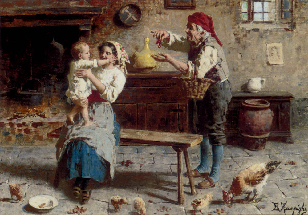 Cherries for Baby by Eugenio Zampighi,A3(16x12")Poster