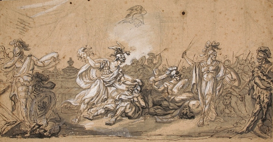 Perseus Holding the Head of Medusa, vintage artwork by Anne-Louis Girodet de Roussy-Trioson, 12x8" (A4) Poster