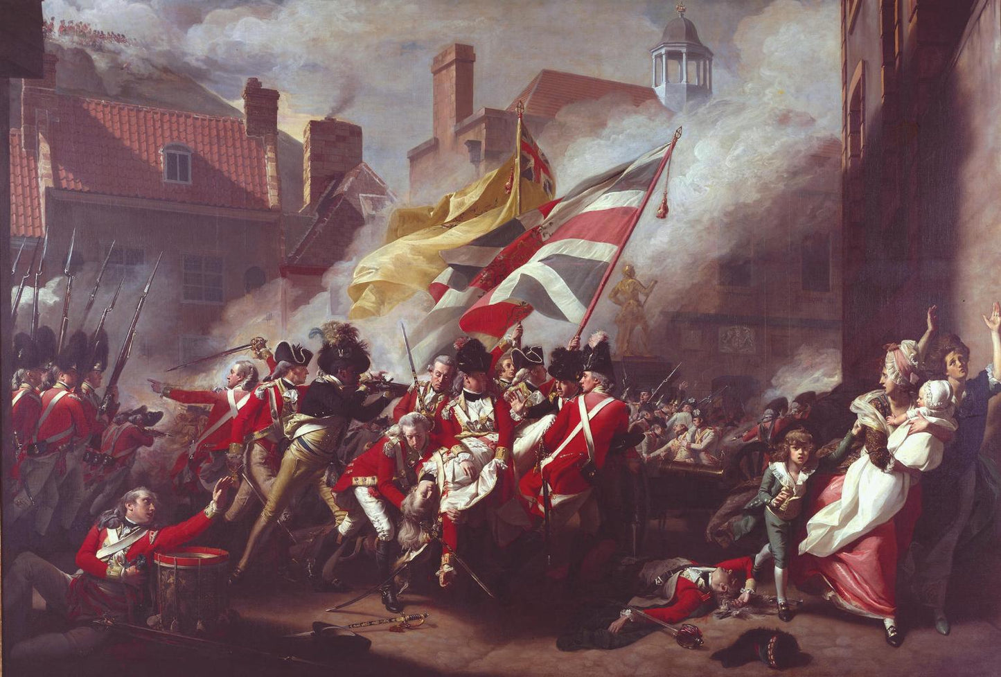 The Death of Major Pierson, 6 January 1781, vintage artwork by John Singleton Copley, 12x8" (A4) Poster