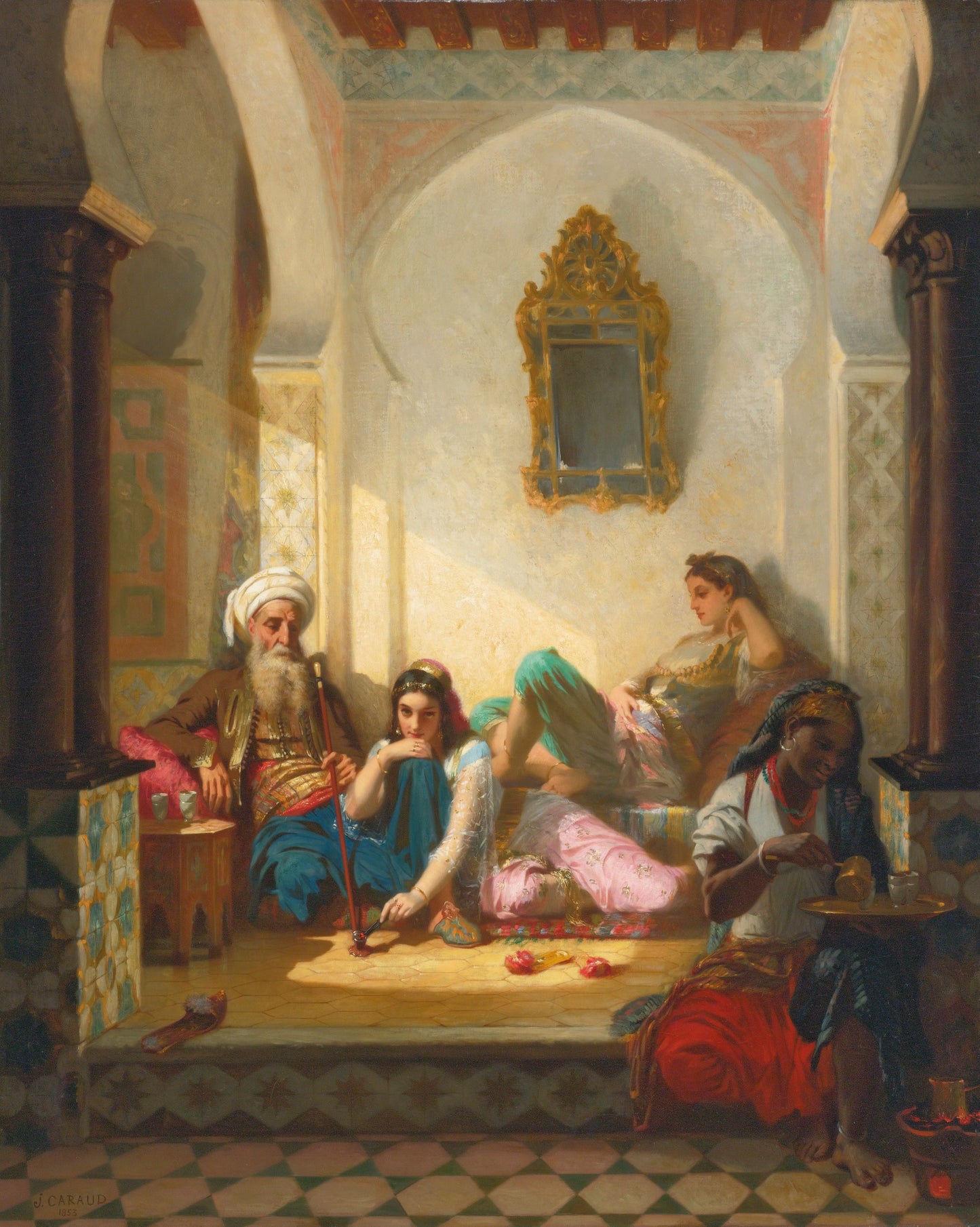 Interior in Algeria, vintage artwork by Joseph Caraud, A3 (16x12") Poster Print