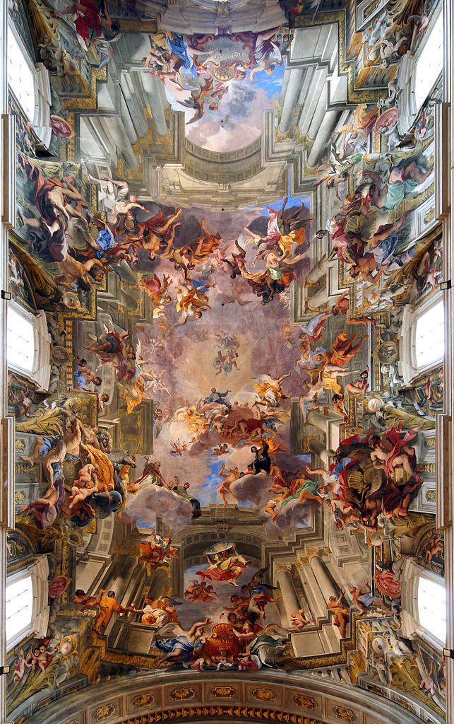 Apotheosis of Sant' Ignatius, vintage artwork by Andrea Pozzo, 12x8" (A4) Poster