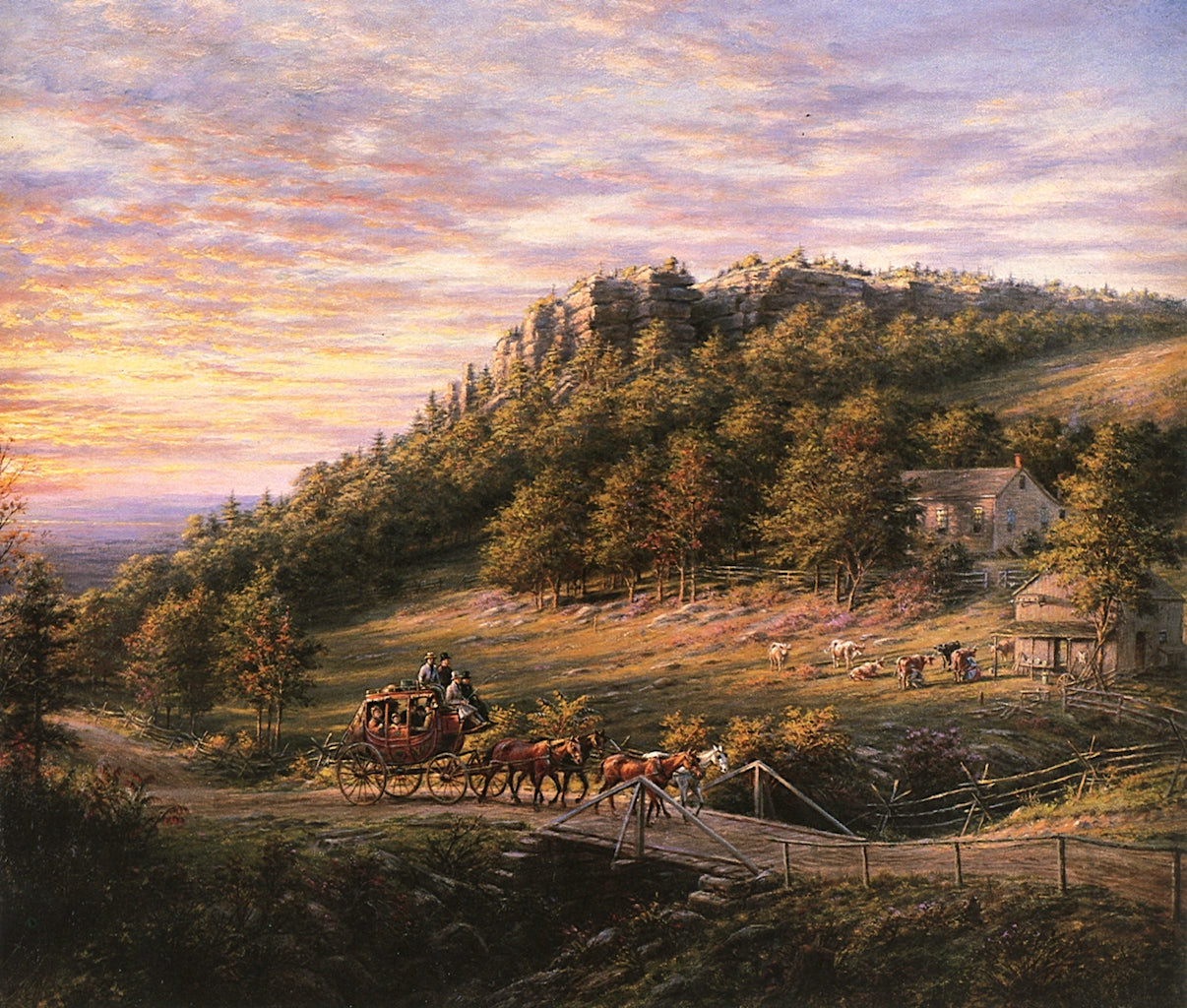 Bear Hill, vintage artwork by Edward Lamson Henry, 12x8" (A4) Poster