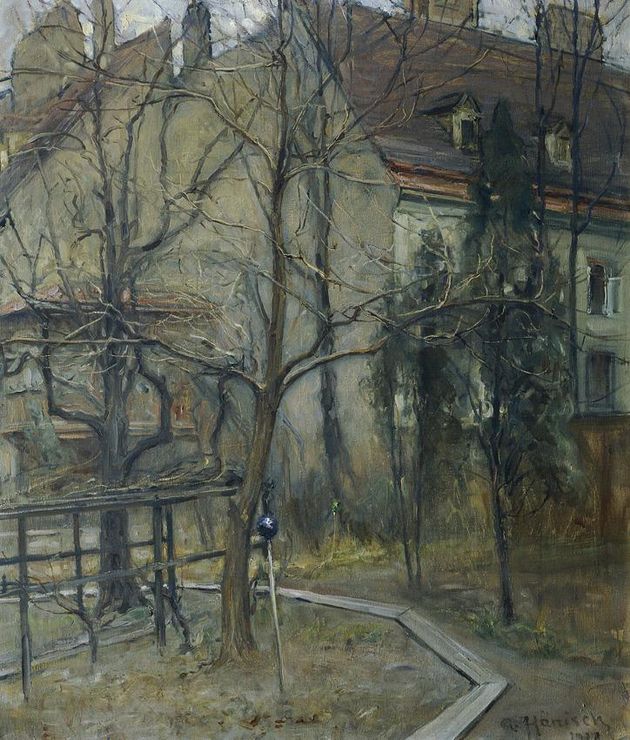 Winter Day, vintage artwork by Alois Hanisch, 12x8" (A4) Poster