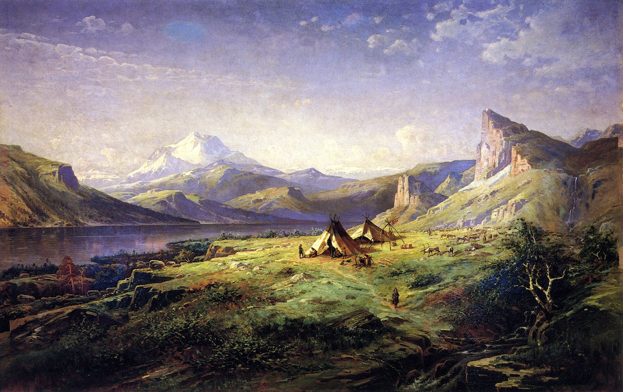 A Reindeer Scene in Lapland, vintage artwork by Olof Grafstrom, 12x8" (A4) Poster