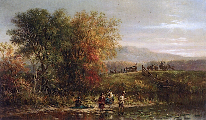 Picnic in the Sandwich Mountains, New Hampshire, vintage artwork by Robert Spear Dunning, 12x8" (A4) Poster