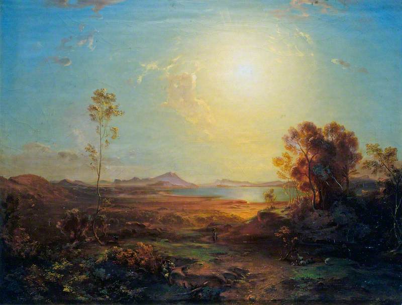 The Bay of Aulis, vintage artwork by Carl Rottmann, A3 (16x12") Poster Print