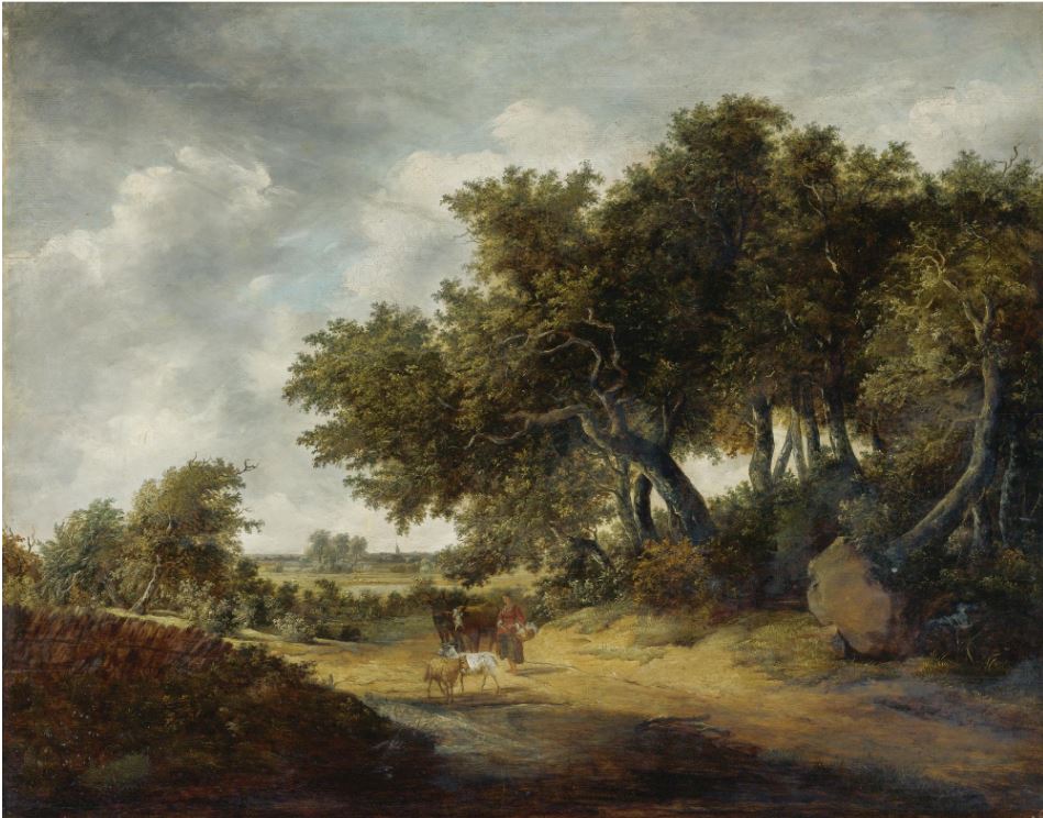 Travellers on a Sandy Road, vintage artwork by Jan Vermeer van Haarlem, 12x8" (A4) Poster