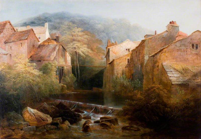 The Old Mill, Ambleside, Cumbria, vintage artwork by Thomas Miles Richardson, Sr., 12x8" (A4) Poster