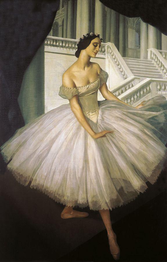 Portrait of Ballerina Anna Pavolva, vintage artwork by Alexander Evgenievich Yakovlev, 12x8" (A4) Poster
