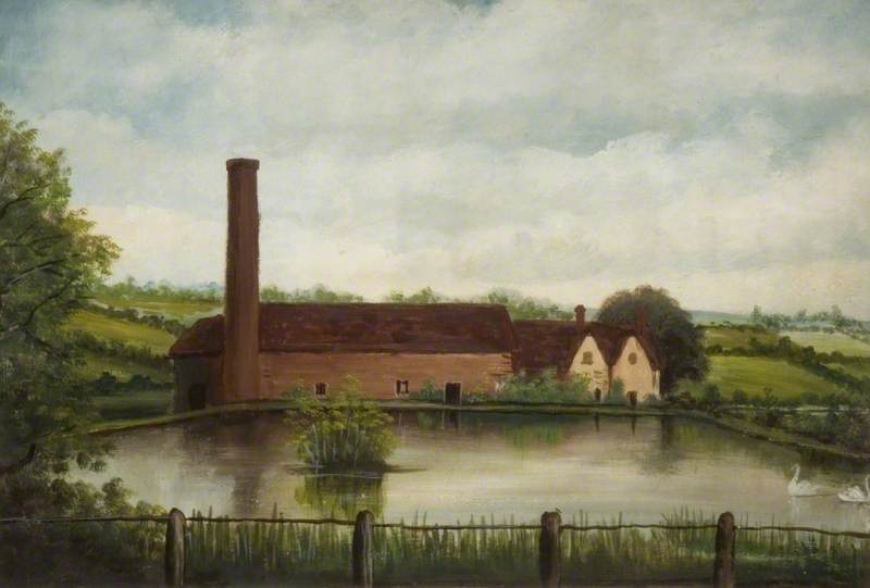 Sarehole Mill, Hall Green, Birmingham, vintage artwork by British School 18th Century - Unknown, 12x8" (A4) Poster