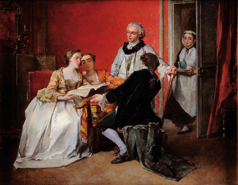 The merry company, vintage artwork by Victor Joseph Chavet, A3 (16x12") Poster Print