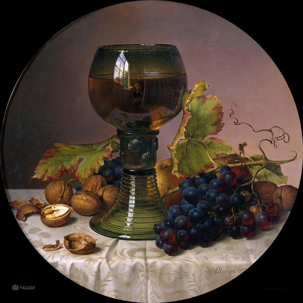 Fruit Still-life, vintage artwork by Johann Wilhelm Preyer, A3 (16x12") Poster Print