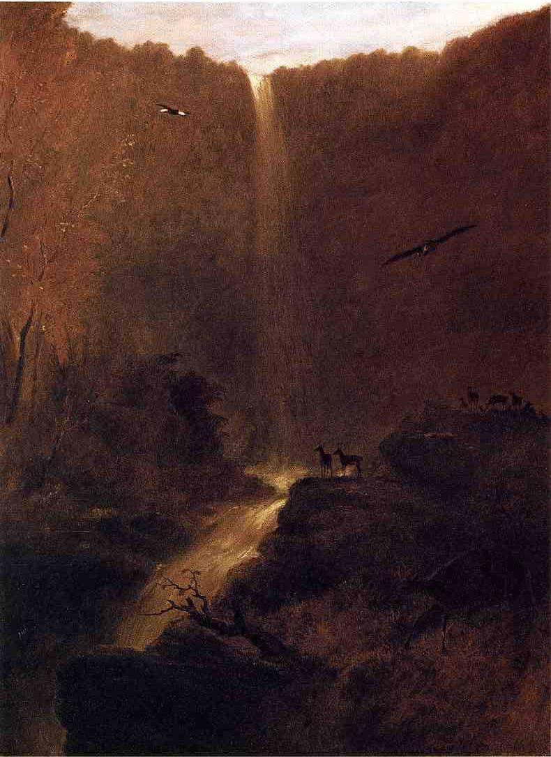 Katterskill Falls, New York, vintage artwork by Robert Walter Weir, A3 (16x12") Poster Print