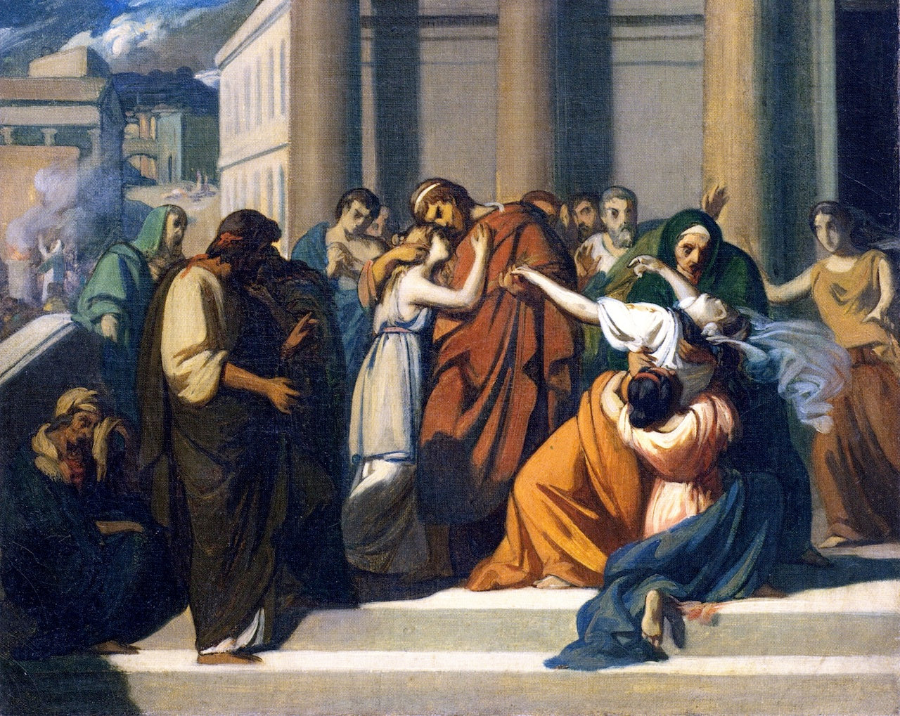 Oedipus Bids Farewell to Jocasta (study), vintage artwork by Alexandre Cabanel, 12x8" (A4) Poster