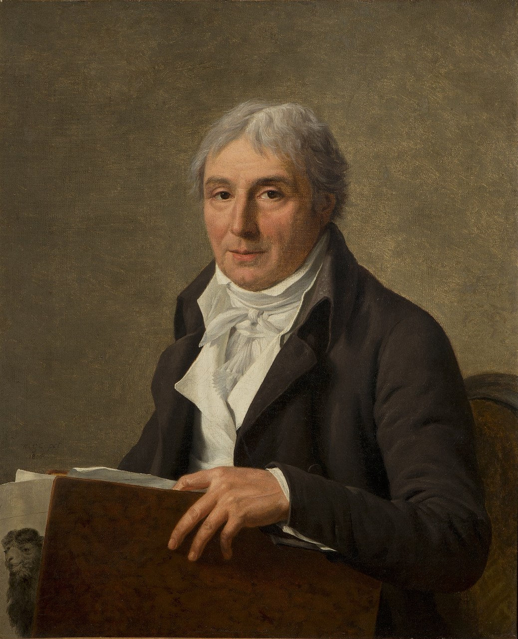 Portrait of Simon Charles Miger, vintage artwork by Marie-Gabrielle Capet, 12x8" (A4) Poster
