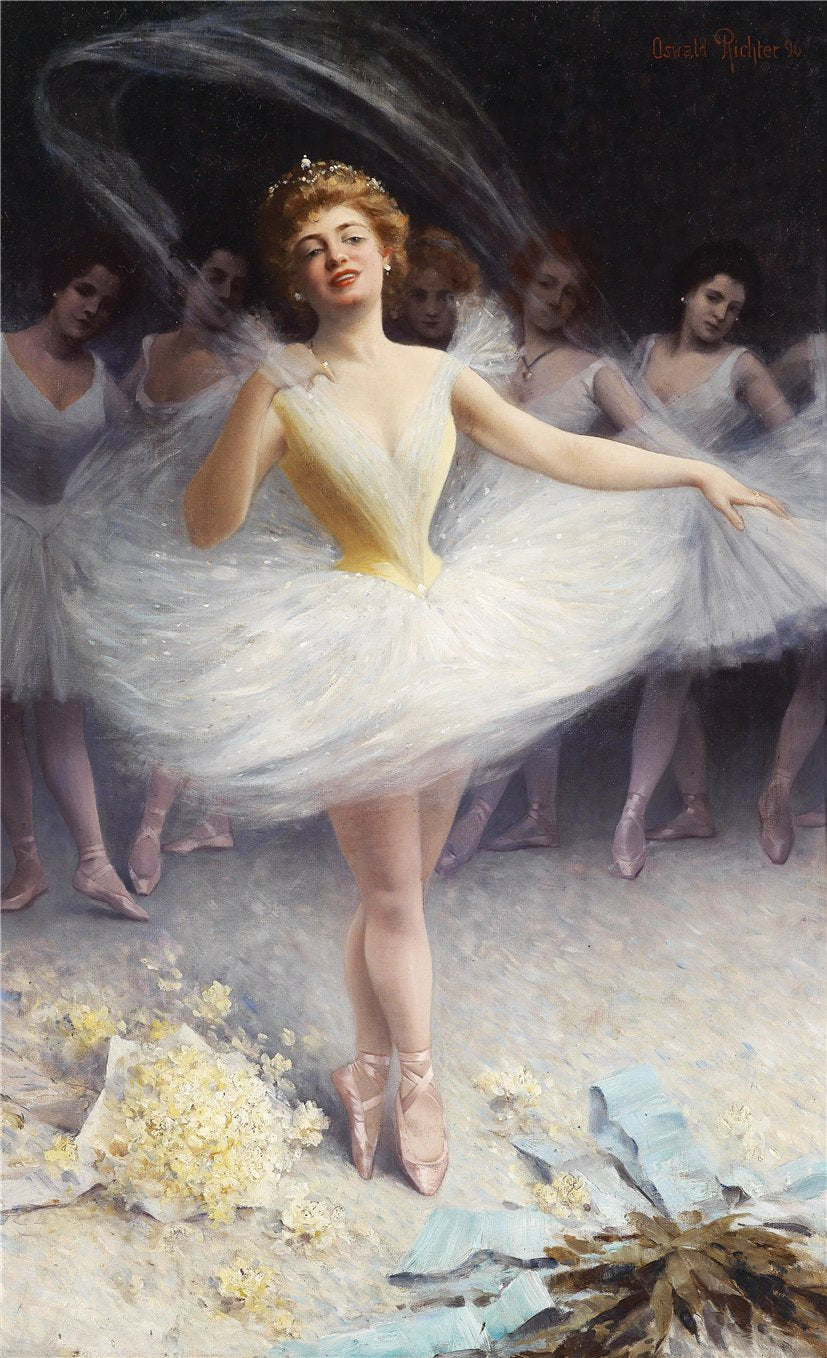 Ballerinas After the Performance, vintage artwork by Pierre Carrier-Belleuse, 12x8" (A4) Poster