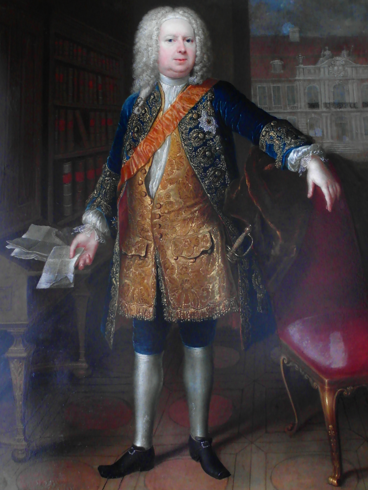 Portrait of Samuel von Cocceji, vintage artwork by Anna Rosina de Gasc, 12x8" (A4) Poster