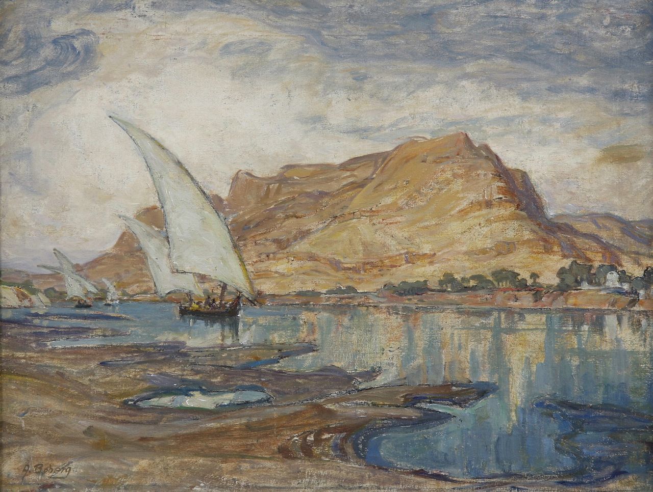 Lofoten Landscape, vintage artwork by Anna Boberg, 12x8" (A4) Poster
