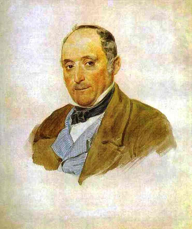Portrait of a Man from the Tittoni's family, vintage artwork by Karl Pavlovich Brulloff, A3 (16x12") Poster Print