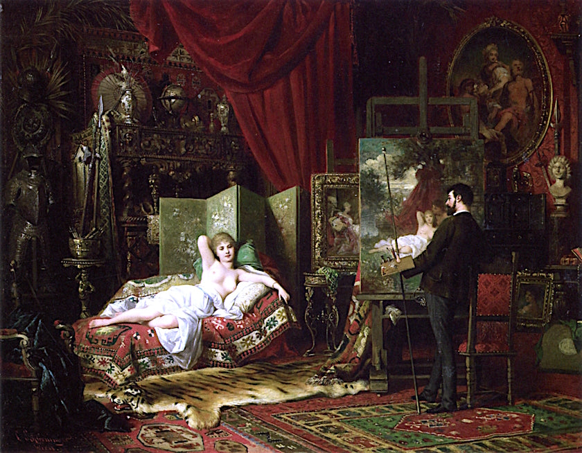 The Model in the Studio by Karl Schweninger Jr.,A3(16x12")Poster