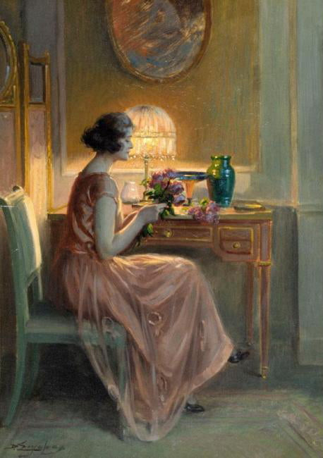 The Flower Bouquet, vintage artwork by Delphin Enjolras, 12x8" (A4) Poster
