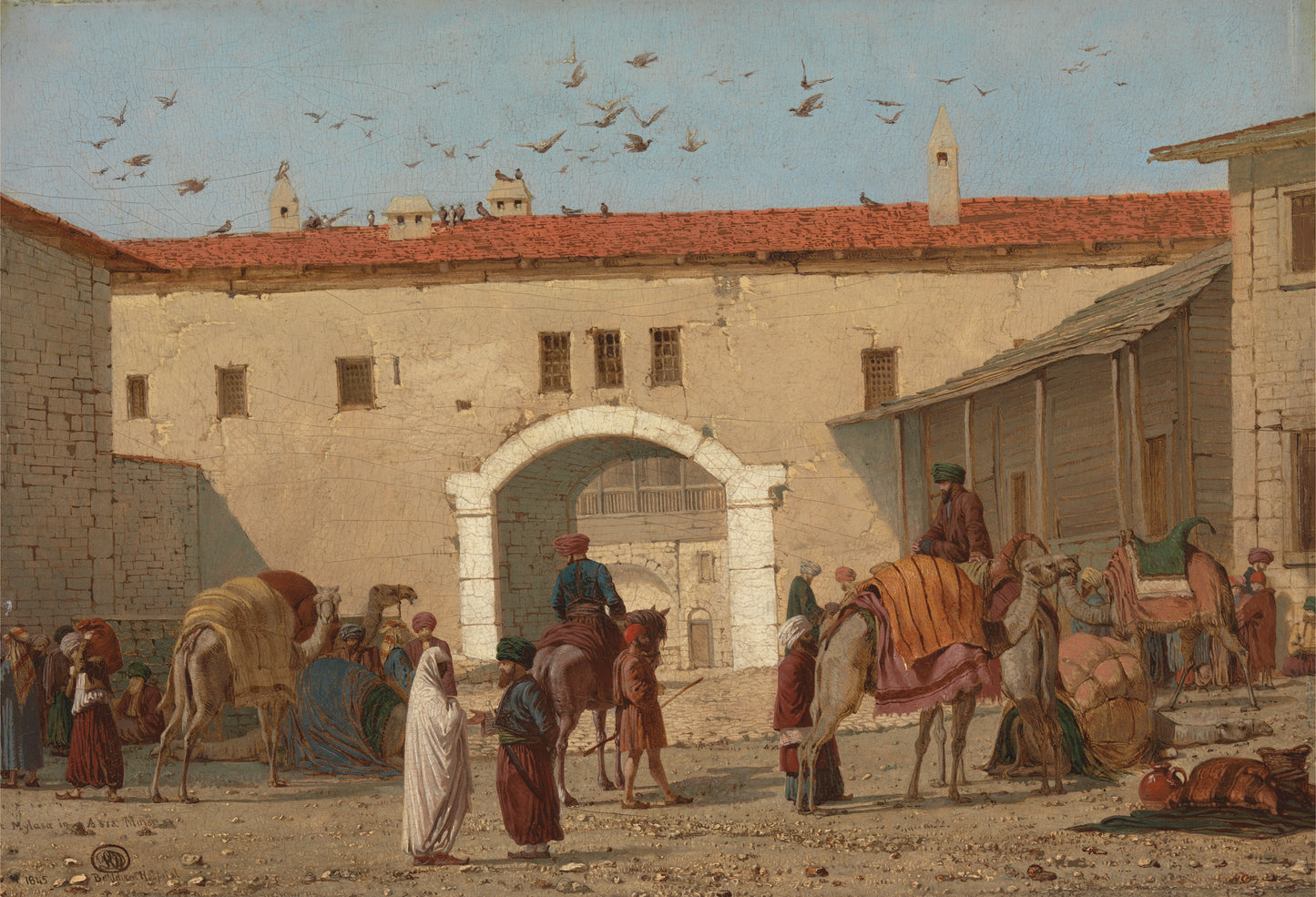 Caravanserai at Mylasa in Asia Minor, vintage artwork by Richard Dadd, A3 (16x12") Poster Print