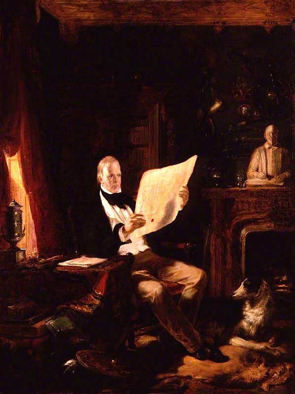 Sir Walter Scott, 1st Bt, vintage artwork by Sir William Allan, 12x8" (A4) Poster