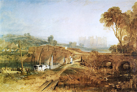 Bodiham Castle, vintage artwork by Joseph Mallord William Turner, 12x8" (A4) Poster