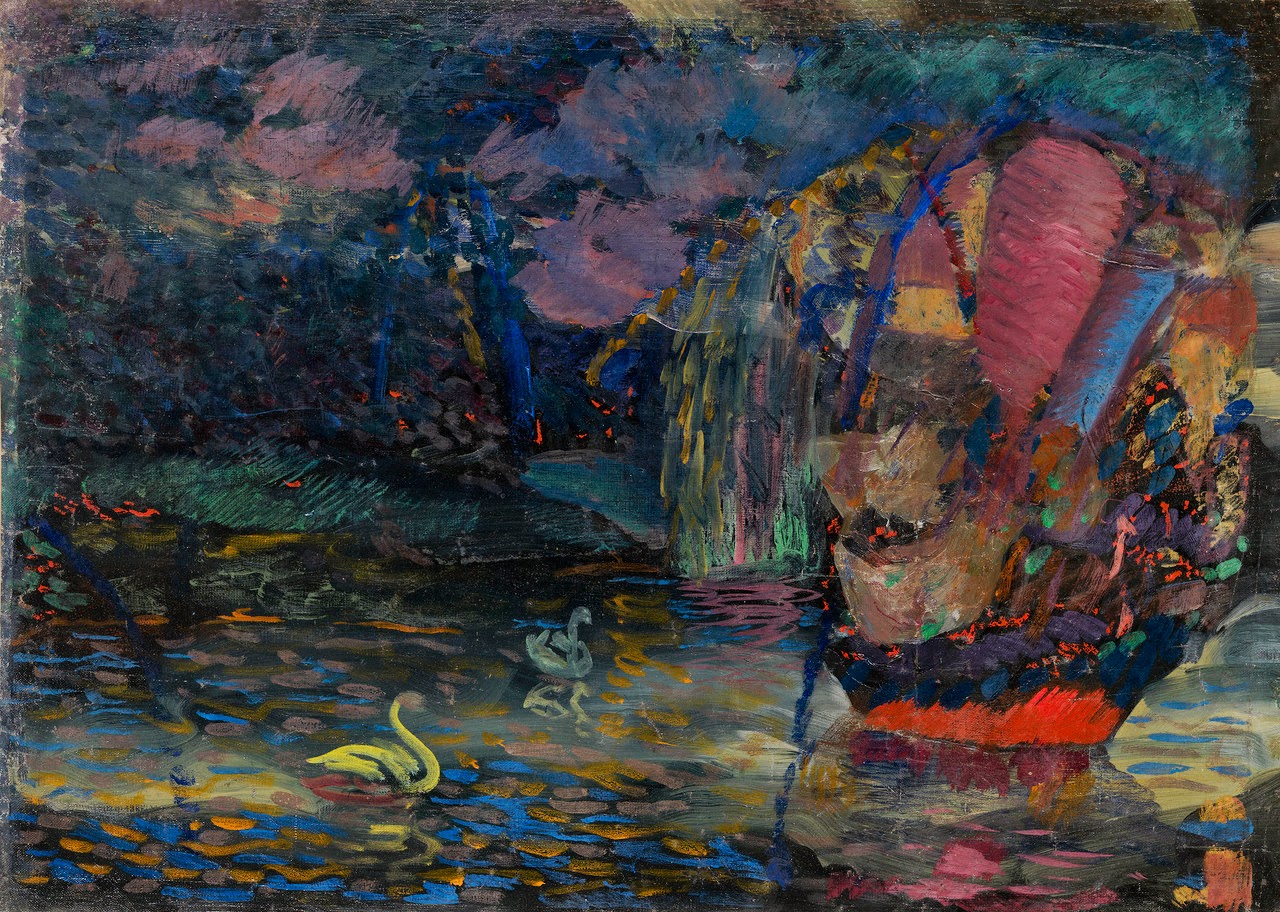 Fairy Lake, vintage artwork by Vladimir Baranoff-Rossine, 12x8" (A4) Poster