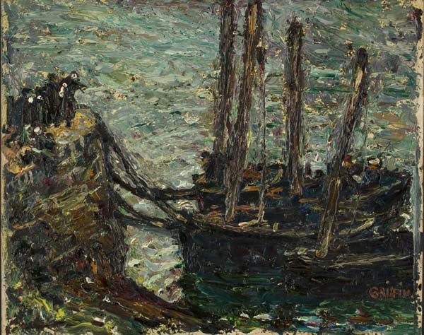 hing Boats at Dovelan, Finistere, Brittany by Walter Griffin,A3(16x12")Poster