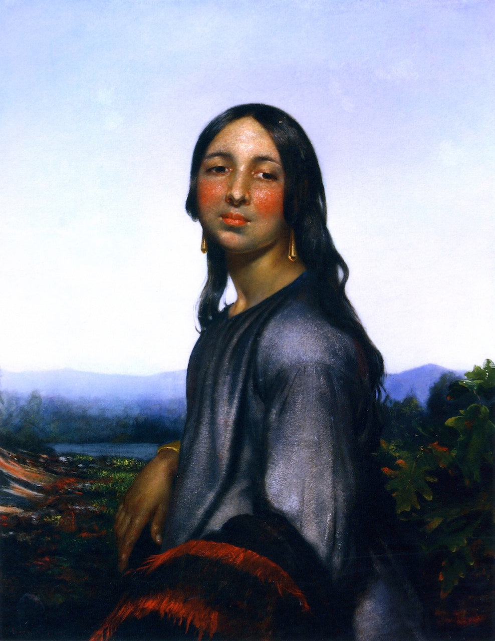 Indian Girl, vintage artwork by James E. Freeman, A3 (16x12") Poster Print