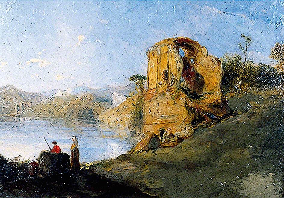 Ruins in Rome, Italy, vintage artwork by Edward Thomas Daniell, A3 (16x12") Poster Print