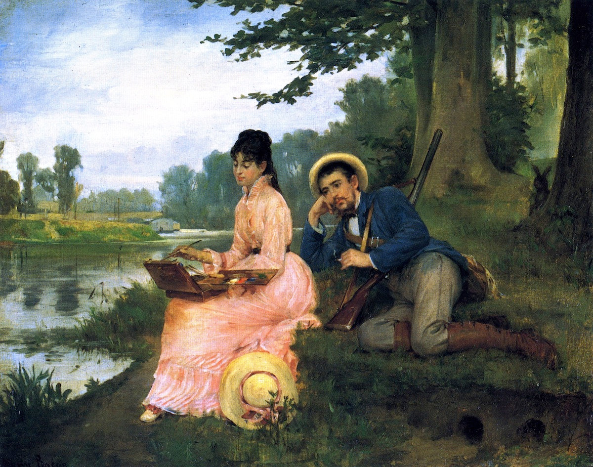 A Leisurely Afternoon, vintage artwork by Henry Bacon, 12x8" (A4) Poster