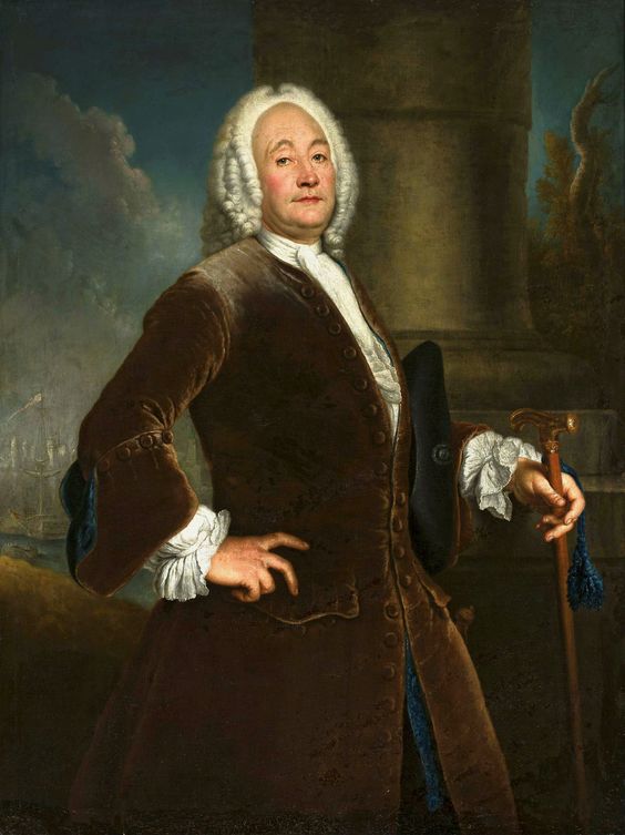 Portrait of Heinrich Vogel, vintage artwork by Antoine Pesne, 12x8" (A4) Poster