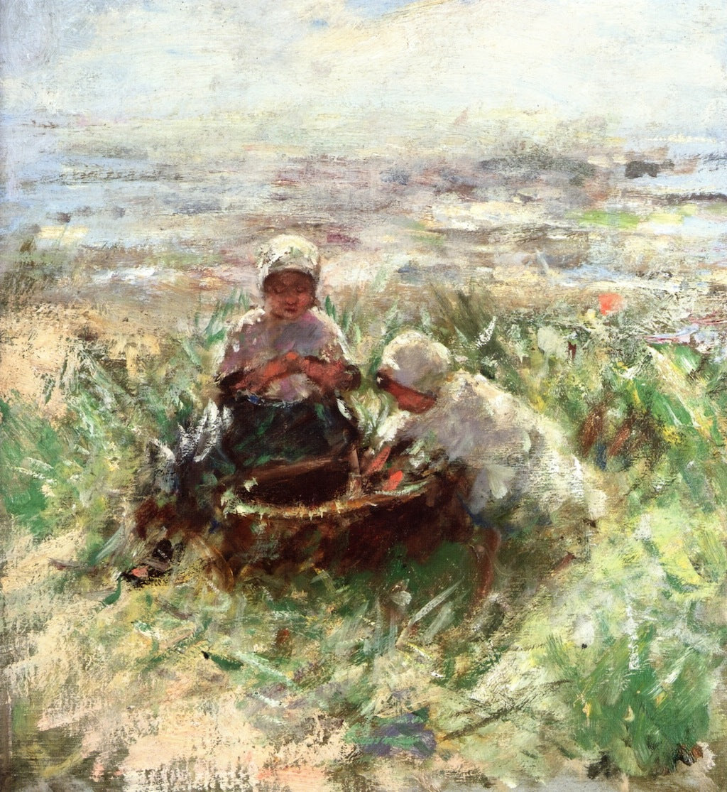 Children of the Dunes, vintage artwork by Robert Gemmell Hutchison R.S.A. R.S.W., 12x8" (A4) Poster