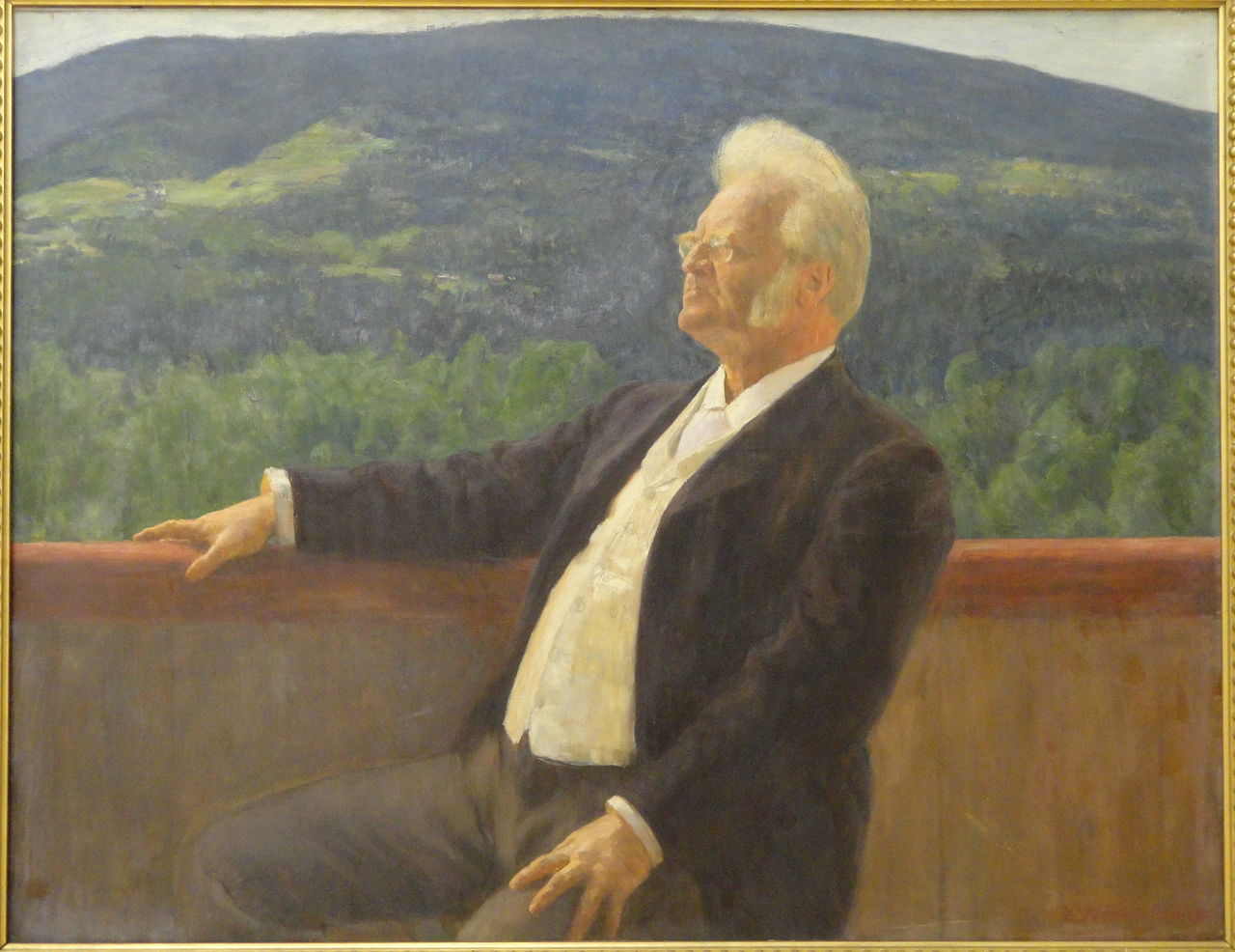 Portrait of Bjornstjerne Bjornson by Erik Werenskiold,A3(16x12")Poster
