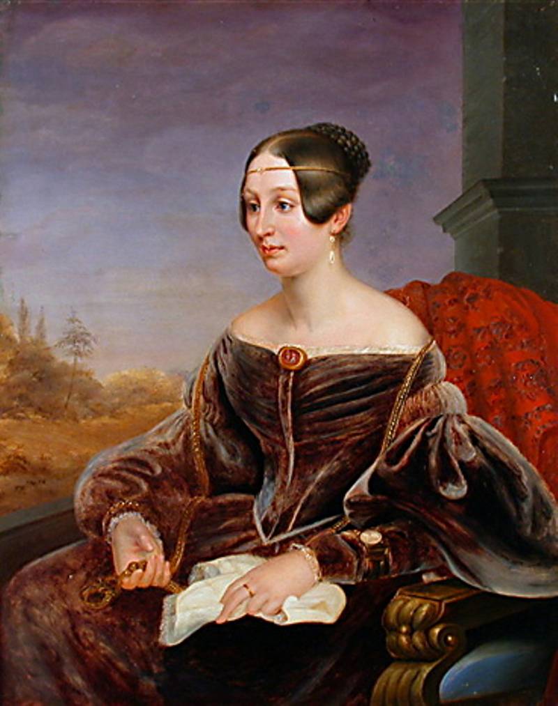Portrait of Mathilde, Countess Lynar, vintage artwork by Eduard Magnus, A3 (16x12") Poster Print