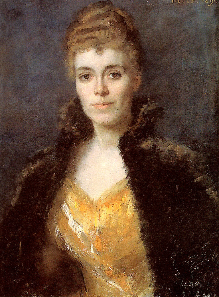 Portrait of Marie Henriette Dubourcq-Rochussen, vintage artwork by Therèse Schwartze, 12x8" (A4) Poster